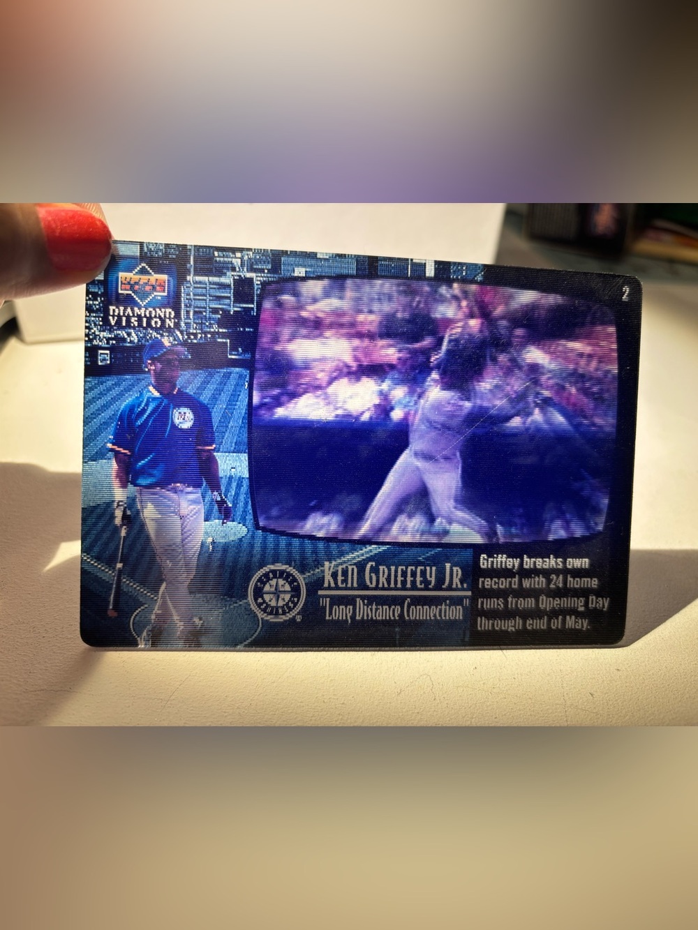 Ken Griffey Jr Moving Hologram Card Diamond Vision Lenticular Mariners